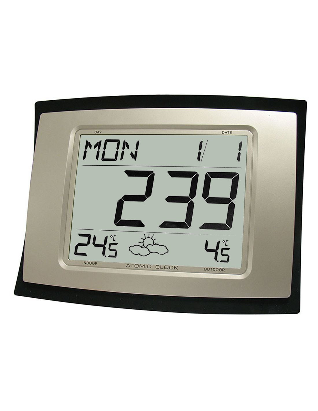 WS8167 Noir Argent - Horloge météo