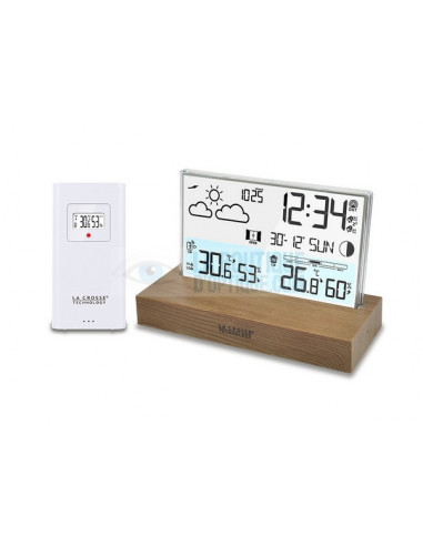 Station météo horloge WS6207 - bois